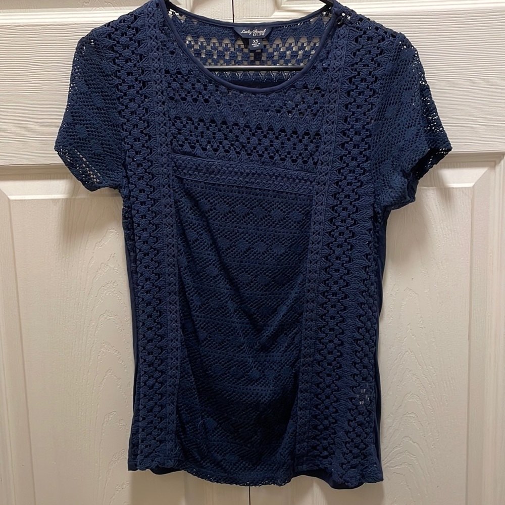Women’s Size XS navy blue lace top